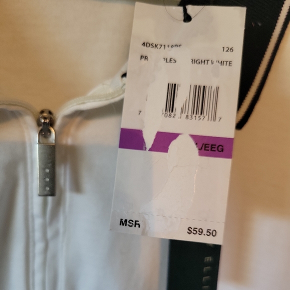 New Perry Ellis Zippered Polo Shirt 2xl wht/blk. - Picture 6 of 6